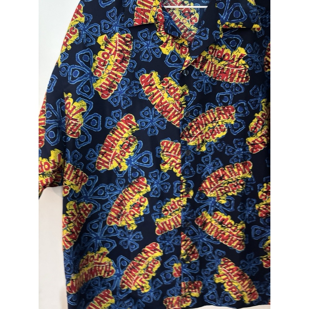 Hawaiian Tropic Men Hawaiian Camp Shirt XL Aloha Suntan Lotion Beachy - Picture 2 of 4